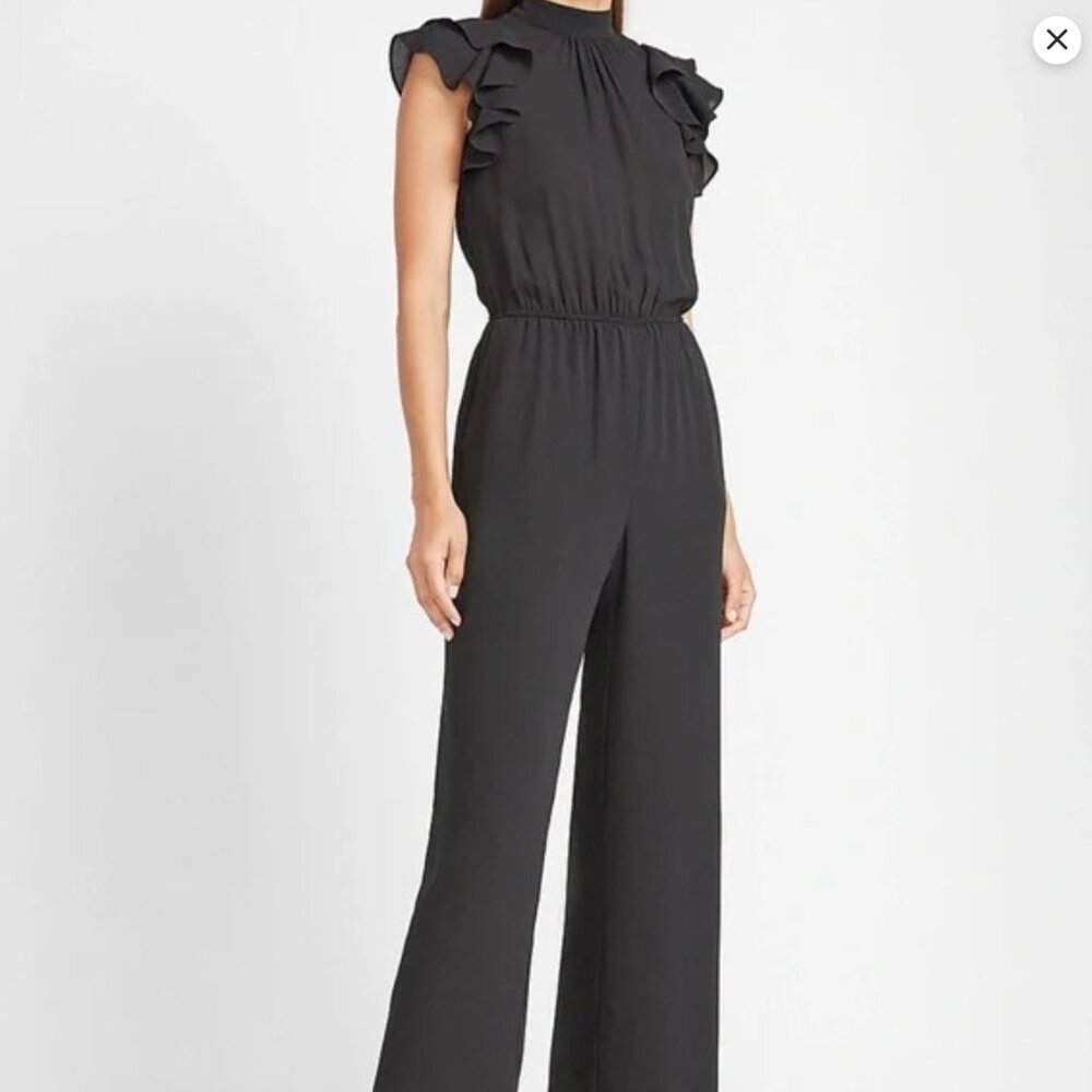 NWT! Express black flutter sleeve wide-leg jumpsuit!  Size S
